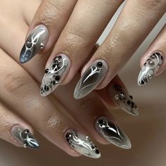 49641351119147 Fake Nails Long, Black Nail Art, Nagel Tips, Manicure Tips, Nails Set, Fake Nails With Glue, Almond Acrylic Nails, Almond Nail, Nail Supplies