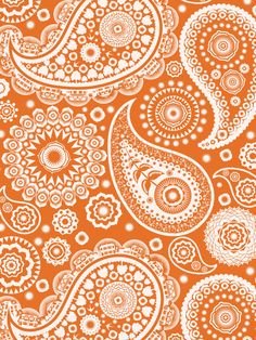 an orange and white paisley pattern