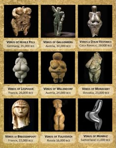 an image of ancient artifacts on display in a museum poster with the names and dates