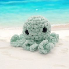 New Handmade Amigurumi Octopus Stuffed Plush Doll Green Ocean Sea Creature Soft Item is new and handmade by my Mother. We have encouraged her to start selling some of her cute things and she gets so much joy out of making so many things. This cutie is so soft & chunky knit. Smoke free environment. Octopus measures 3.25" tall x 3.25" wide. Crochet Ocean Animals, Octopus Crochet Pattern Free, Octopus Stuffed Animal, Amigurumi Octopus, Crochet Project Free, Octopus Crochet Pattern, Shark Plush, Beach Crochet, Diy Crochet Patterns