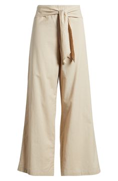 Flowy wide legs punctuate these light and airy pants topped with a drapey tie and a comfy back elastic waist. 29" inseam; 24" leg opening; 11 1/2" front rise; 15 1/2" back rise Attached waist tie Back elastic waist 88% cotton, 12% linen Hand wash, tumble dry Imported Cotton Linen Pants, Wide Legs, Linen Pants, Tie Backs, Waist Tie, Cotton Linen, Elastic Waist, Wide Leg, Hand Wash