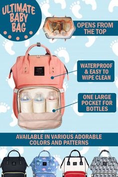 the ultimate diaper bag guide for moms and babies info graphic on back to school