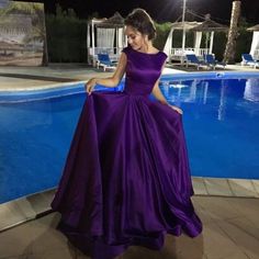 This Dress is fashionable for every occasion. the dress is made-to-order by professional tailors. You can choose from 50 colors, Regular sizes 2 to 16 and plus sizes 14w to 26W. Custom size is also available.. The product details: Color: Purple, Silhouette: A-Line, Neckline: Bateau, Waistline: Natural Waist, Length: Long, Primary Fabric: Satin Evening Dress Long, Purple Prom, Backless Evening Dress, Backless Prom Dresses, Gown Prom, Purple Satin, Satin Prom Dress, Ball Gowns Prom, Dresses Elegant