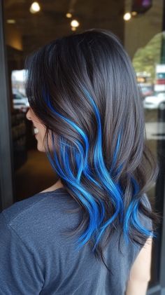 Are you ready to make waves with your hair? If you’re seeking a bold and… Brown Hair With Blue Tips, Blue Highlights In Black Hair, Highlights Hairstyles, Dark Blue Hair, Blue Highlights, Make Waves, Inspiration Ideas, Hair Highlights