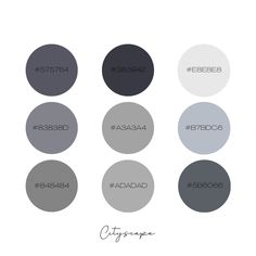 Gray color palette Gray Hex Code, Hex Code Color Palette, Grey Colour Chart, Grey Color Pallets, Gray Hex, Code Color, Grey Palette, Hex Color Palette, Color Schemes Colour Palettes