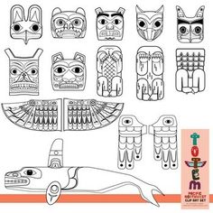 an image of totems in different shapes and sizes