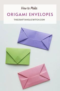 How to Make Origami Envelopes Fold Paper Into Envelope, Fancy Envelopes, Origami Cards, Tiny Envelopes, Origami Envelope, Folding Origami, How To Make An Envelope