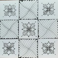 four squares with different designs on them