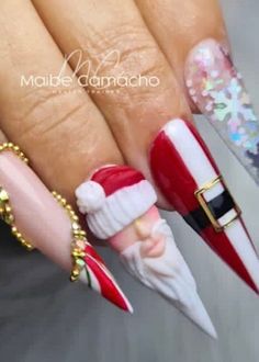 Christmas Nail Design, Xmas Nail, Bad Nails, Christmas Nail Art Easy, 3d Nail Designs, Cute Christmas Nails, Christmas Nail Art Designs, 50 Christmas