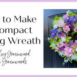 a purple and white wreath with flowers on it that says, how to make a compact spring wreath