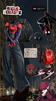 Spiderman / spiderman outfit inspo / outfit inspired by spiderman / spiderman suit with jeans / Miles morales outfit inspo Girl Spider-man Costume, Spidergwen Halloween Costume, Duo Halloween Costumes Spiderman, Spider Man And Batman Costume, Spiderman Costume Miles Morales, Spider Man Hairstyles, Spiderman Pajamas Aesthetic, Spider Man Miles Morales Aesthetic, Spiderman And Venom Costume