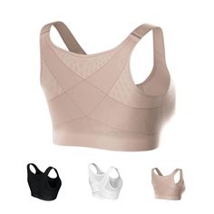 PRICES MAY VARY. 💕【FEEL SUPPORTED WITH EMBRACED】This helen bra gives you back support. It features criss-cross bands to improve your posture. Double-layered fabric cups offer support without adding volume. Ultra-soft seams let you move freely and stay comfortable no matter what. 💕【AMAZING FOR BIGGER BREASTS】This Bra straps make conventional straps a thing of the past. Padded, 3-level adjustable straps for super support, without digging into your shoulders.6-row, 2-level adjustable front hook closure for easy wear and a perfect fit.Supportive X-shape back espeically for excellent support and straight posture.Built in anti-sweat and moisture wicking ability with eyelet ventilation to keeps you cool and dry. 💕【PERFECT CUSTOM FIT】Natural Breast Lifting Instant push up and contouring instant Back Rolls, Front Closure Bra, Solid Color Outfits, Muscle Fatigue, Breast Lift, Perfect Figure, Better Posture, Posture Correction, Full Coverage Bra