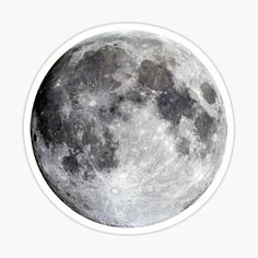 the full moon sticker on a white background