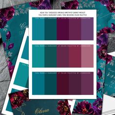 purple and teal wedding color palettes