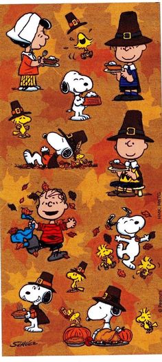 peanuts and charlie the dog in halloween costumes on an orange background with leaves, pumpkins and