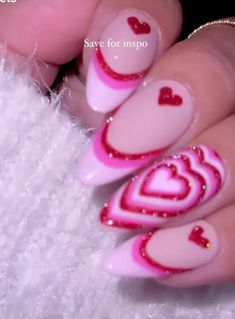 35+ Easy Valentines Nail Art Ideas You'll Love - HubPages Valentines Heart Nails Designs, Girly Nails Aesthetic, Nail Art Designs Pictures, Bright Heart Nails, Cupid Inspired Nails, Power Puff Heart Nails, Girly Pink Nail Designs, Cute Pink Valentines Nails, Ying Yang Heart Nails