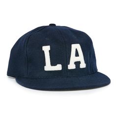 Los Angeles (PCL) 1949 Vintage Ballcap - Ebbets Field Flannels Fall Hats, Los Angeles Angels, Vintage Cap, Wool Flannel, Sport Hat, Vintage Fits, Green Satin, Girl With Hat, Vintage Hairstyles