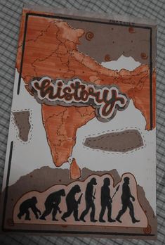 a piece of paper with an image of people walking in india and the word history on it