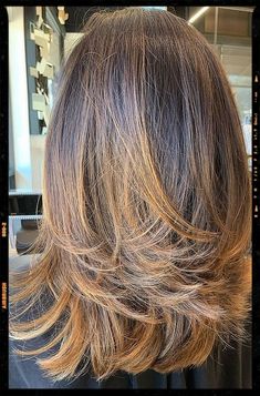 Espresso Cinnamon Layers Hair - Hair Color Idea - Haircut Idea Layer Haircut For Women, Multilayered Haircut, Square Haircut, Layer Haircut, Layered Haircuts For Women, Medium Layered, Russell Crowe, Shoulder Length Hair Cuts, Girl Haircuts