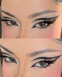 Grafik Eyeliner, Maquillage Halloween Simple, Graphic Makeup, Rave Makeup, Eye Makeup Designs, Dope Makeup, Edgy Makeup