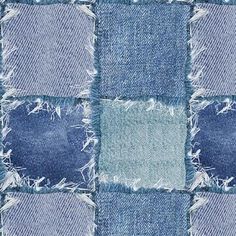 an old patchwork denim fabric with frays