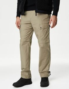 Understated and hard-wearing, these cotton-rich trekking trousers can be worn two ways. Cut to a roomy regular fit from durable ripstop fabric, their comfortable active waistband gives you freedom of movement. Water-repellent Stormwear™ technology helps keep you dry in wet weather. On warmer days, simply unzip the legs to turn them into shorts. M&S Collection: easy-to-wear wardrobe staples that combine classic and contemporary styles. Dinner Party Table, Ripstop Fabric, Wet Weather, Menswear Inspired, Marks And Spencer, Trekking, M S, Repellent, Water Repellent