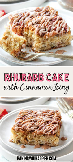 this rhubarb cake with cinnamon icing is so good it's easy to make