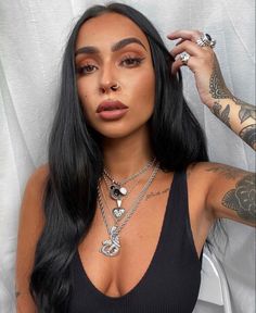 Pale Makeup Looks Dark Hair, Kehlani Makeup, Hair Tattoo Girl, Liv Parker, Silver Hair Extensions, Milk Blush, Black Hair Types, Hair Tattoos, Hair Fashion