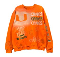 University of Miami Sweatshirt University Of Miami, Unique Prints, Sweatpants Set, Custom Labels, Dream Wardrobe, Fitness Inspo, The Label, Miami, University