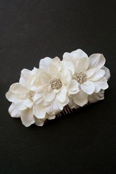 Handmade Flowers Wedding Hair Accessories, Formal Hair Accessories With Handmade Flowers, Handmade Flower-shaped Jewelry For Wedding, Silver Flower Hair Accessories, Bridal Flower Hair Comb, Elegant Flower-shaped Hair Accessories With Handmade Flowers, Bridal Hair Accessories Flower, Floral Fascinators, Prom Hair Accessories