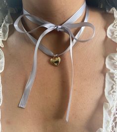 #ribbons #ribbonnecklace #necklace #ribbonnecklacependant #hairribbon #accessories Ribbons As Accessories, Lace Ribbon Necklace, Ribbon Locket Necklace, Blue Ribbon Necklace, Ribbon As Necklace, Ribbon Bow Jewelry, Red Ribbon Necklace, Ribbon Accessories Fashion, Ribbons In Clothes