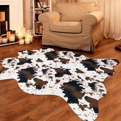 PRICES MAY VARY. 🐮Perfect for Home Decor: This large cow rug is ideal for decorating, you can use it for living rooms, sofas, tapestry, wall decoration, western themed bedrooms, offices, tables, chairs, entryways, and as an accent rug for celebrations.The animal look of the faux cowhide rug looks great, wild charm and warmth to your room and looking artistic. 🐮Classic Cow Print Rug: Irregular animal pattern large faux cowhide rugs with light and low pile style give you a soft and comfortable t Highland Cow Rug, Cowhide Bedroom, Western Themed Bedroom, Cow Rugs, Nursery Western, Cow Print Rug, Blue Fall Decor, Faux Cowhide Rug, Cute Cow Print