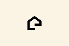 the letter p is made up of two black letters, one in the shape of a house