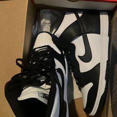 Worn 1x Can Even Tell Come Grab Then Taking Offers Dunks High Top, Nike Dunk Low Black White, Nike Dunks High, Nike Panda Dunks, Dunks High, Nike Panda, Panda Dunks, Trendy Shoes Sneakers, Jordan Shoes Girls