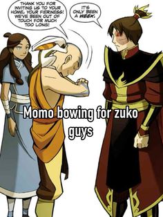 two people standing next to each other with the caption mom bowling for zuko guys