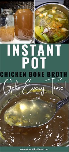 instant pot chicken bone broth with text overlay