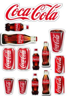 the coca cola stickers are all different colors