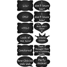 black and white speech bubbles with words written on them that say i don't know what they are