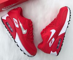 I love all air max 90's Nike Air Max 90s, Sneaker Heads, Red Diamonds, All Nike Shoes, Tenis Nike, Nike Free Run, Nike Shoes Air Max