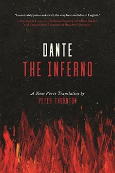 the book cover for dane the inferno by peter thornton, with an image of