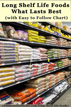 Beat rising food costs by shopping now for long shelf life foods. These long lasting foods are ranked from those that last the longest - decades - to those that last for weeks. Food With Long Shelf Life, Long Shelf Life Food, Storing Food Long Term, Emergency Preparedness Food Storage, Survival Food Storage, Best Freeze Dried Food, Prepper Food, Emergency Preparedness Food