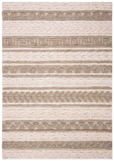 a beige and brown rug with lines on the bottom, in different sizes and colors