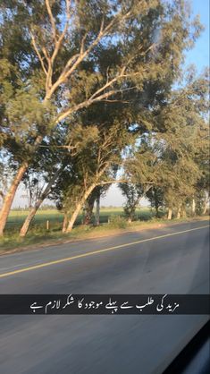 an image of trees on the side of the road in pakistan with caption that reads,