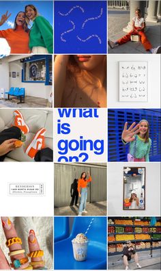 a collage of photos with the words what is going on?