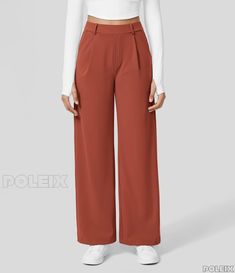 High-Waisted Straight Leg Work Pants for Women with Convenient Pockets Professional Work Outfit, Winter Pants, Leg Work, Leg Stretching, Casual Stylish, Straight Leg Trousers, Accessories Jacket, Sleek Look, Belleza Natural