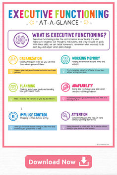 a poster with the words executive functions and an image of what is executive functions?