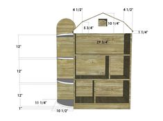 a drawing of a wooden cabinet with measurements