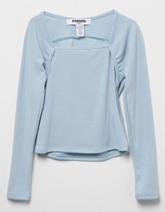 RSQ Girls Solid Shrug Top - LIGHT BLUE | Tillys Square Neckline Long Sleeve, Shrug Top, Middle School Outfits, Light Blue Long Sleeve, Preppy Shirt, Outfit Inso, Light Blue Top, Light Blue Shirts, Shirts For Teens