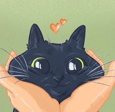 Arte Do Kawaii, Black Cat Art, A Black Cat, Art Cat, Wallpapers Iphone, Dessin Adorable, Cute Animal Drawings