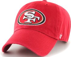 Turn heads wherever you go as you sport the ’47® Men’s San Francisco 49ers Red Clean-Up Adjustable Hat. The embroidered team logo on the front and distinctive stitching provide a crisp look whether you are at the game or on the couch. Make it clear who you root for by rocking the ’47® San Francisco 49ers Clean-Up Adjustable Hat. FEATURES: Team logo embroidered on front Relaxed fit Adjustable strap/metal snap One size fits all Officially licensed by the NFL Fabric: 100% Cotton ’47 49ers Hat, 49ers Apparel, Buffalo Bills Stuff, 49ers Outfit, 49ers Fans, Nfl San Francisco, San Diego Chargers, Hat Baseball, Jacksonville Jaguars